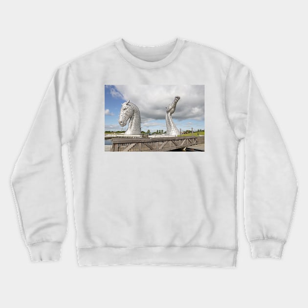 the Kelpies , Helix Park Crewneck Sweatshirt by goldyart